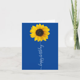 Helle Sonnenblume auf Blue Birthday Grußkarte Karte