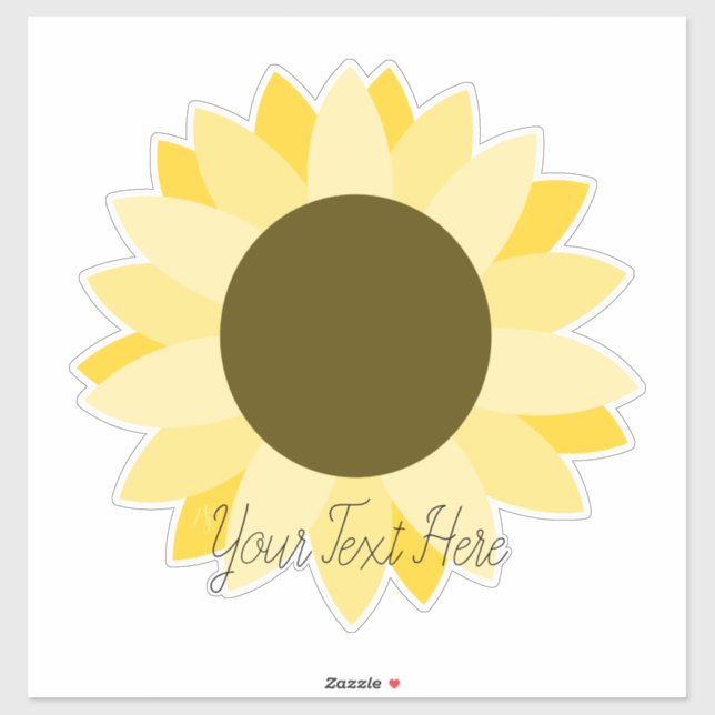 Helle Sonnenblume auf Blue Car Truck Auto Decal Aufkleber (Blatt)