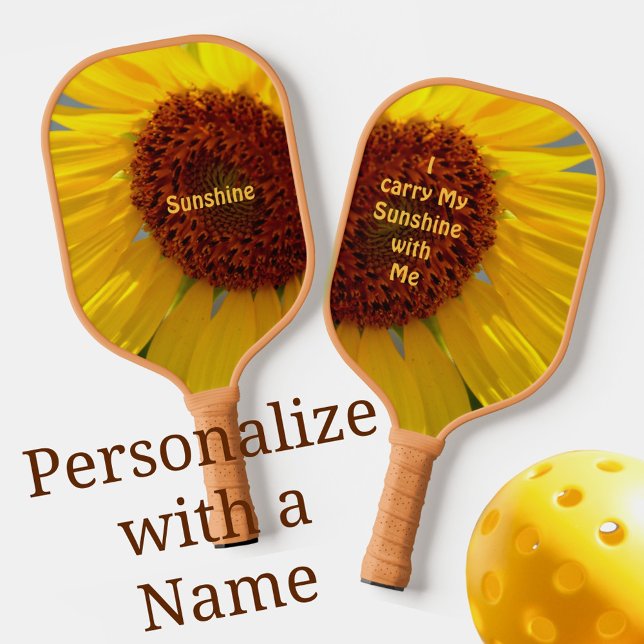 Helle Sonnenblume Botanische Blüte Personalisiert Pickleball Schläger (Von Creator hochgeladen)