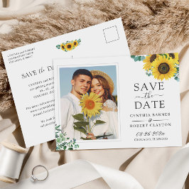 Helle Sonnenblume Elegantes Foto Save the Date Postkarte