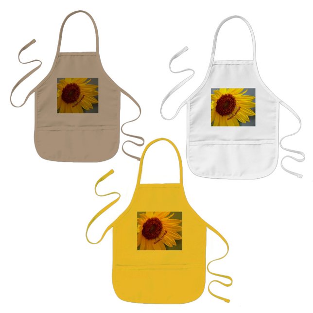 Helle Sonnenblume mit Namen Kinderschürze (Von Creator hochgeladen)