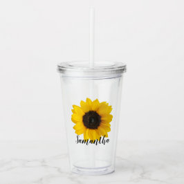 Helle Sonnenblume | Personalisiert Acrylic Tumbler Acryltrinkbecher