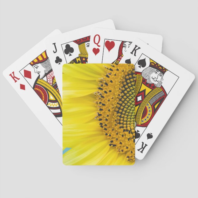 Helle Sonnenblume Spielkarten (Rückseite)