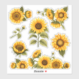 Helle Sonnenblumen Aufkleber