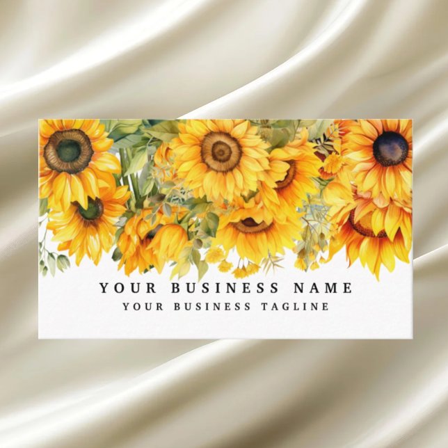 Helle Sonnenblumen Blumen Floral  Visitenkarte (Von Creator hochgeladen)