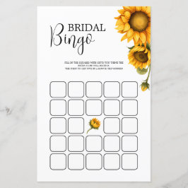 Helle Sonnenblumen Brautparty Bingo