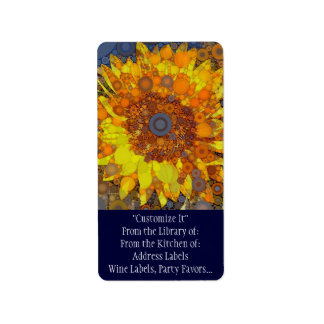 Helle Sonnenblumen Circle Mosaik Digital Art Print Adressaufkleber
