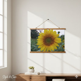Helle Sonnenblumen-Fototapete für Wanddekoration Wandteppich Mit Holzrahmen