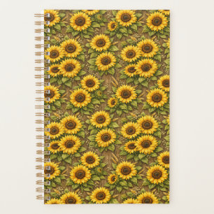 Helle Sonnenblumen-Nahtlos-Wiederholungsmuster Planer