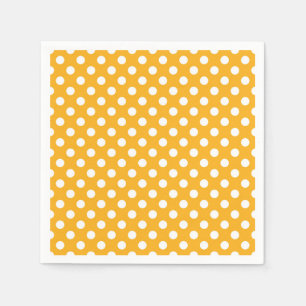 Helle Sonnenblumengelb & weiße Polka-Punkte Serviette