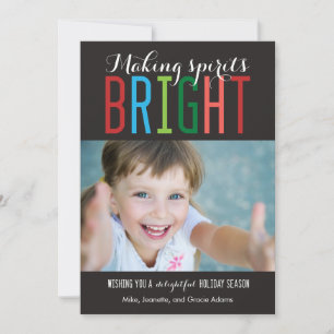 Helle Spirituosen Holiday Foto Cards Feiertagskarte