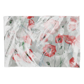 Helle Splash Red Poppe Wasserfarbe Kissenbezug