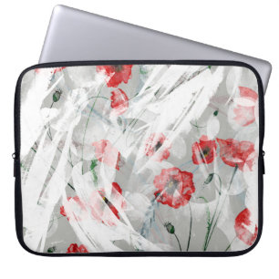 Helle Splash Red Poppe Wasserfarbe Laptopschutzhülle