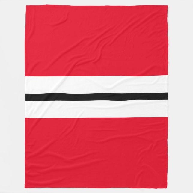 Helle Sporty Red Slim Schwarz-weiß Racing Streifen Fleecedecke (Vorderseite)