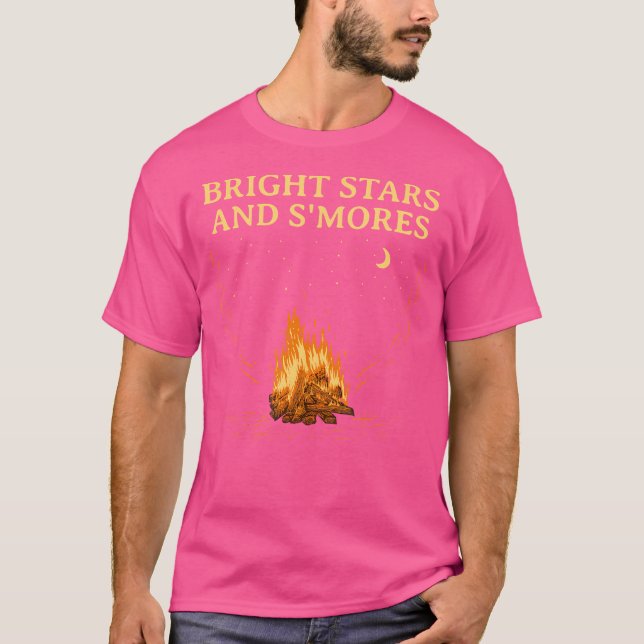 Helle Stars und S'Mores Camping Friends Camper Bu T-Shirt (Vorderseite)