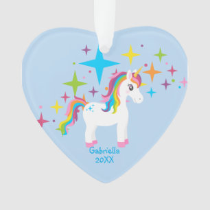 Helle Sterne mit Einhornverzierung Ornament