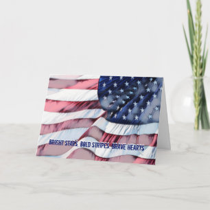 Helle Sterne, tapfere Herz Veteranen Tageskarte Dankeskarte