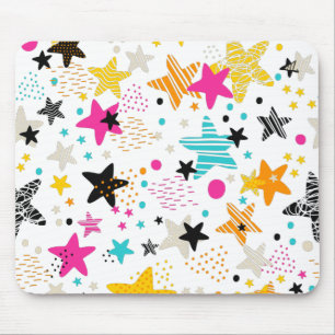 Helle Sterne und Punkte Mousepad