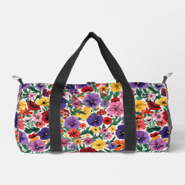 Helle Stiefmütterchen-Blumengarten-Muster Duffle Bag