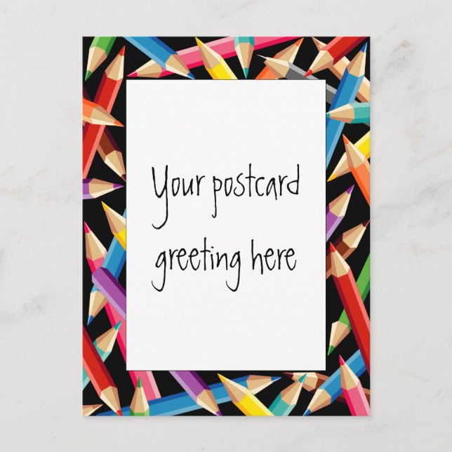 Helle Stifte Rahmen Postkarte (Vorderseite)