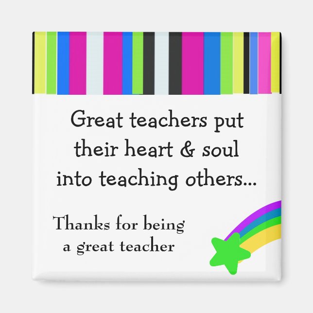 Helle Streifen Great Teacher Magnet (Vorne)