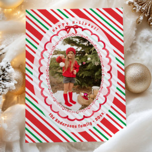 Helle Streifen Grün Rot Zwei Fotos Weihnachten