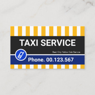 Helle, stylische Yellow Taxi Lines Cab Treiber Visitenkarte