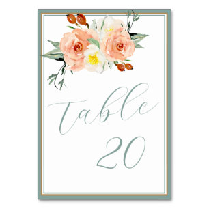 Helle Summer Blume Empfang Tischnummer