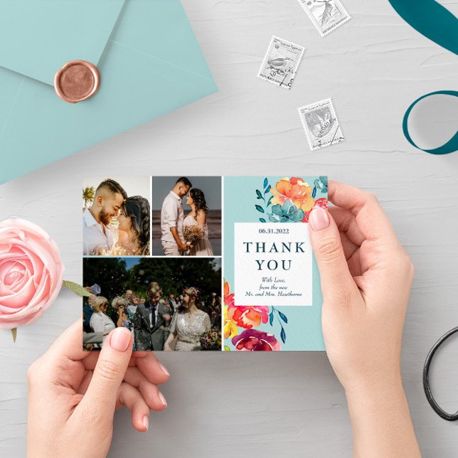 Helle Summer elegante Wedding "Danke" Card Save The Date (Von Creator hochgeladen)