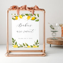 Helle Summer Lemon Babydusche Babys sind süß Poster