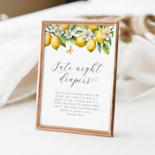 Helle Summer Lemon Babydusche Späte Night Diapers Poster