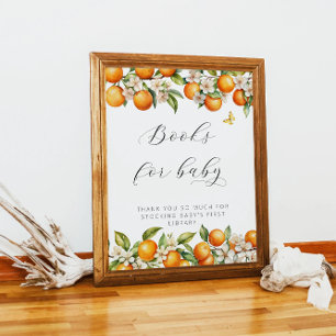 Helle Summer Orange Babydusche Bücher für Baby Poster