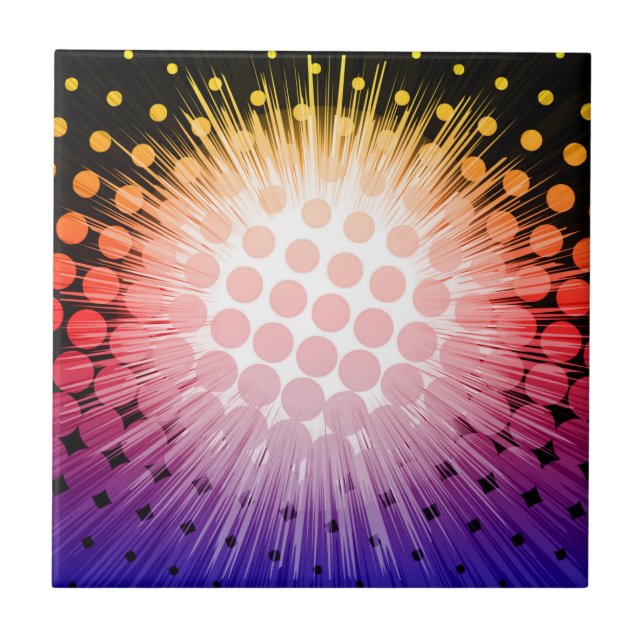 Helle Superheld-Pop-Kunst Fliese (Vorderseite)