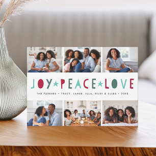 Helle Tidings Holiday Foto Collage Card Feiertagskarte