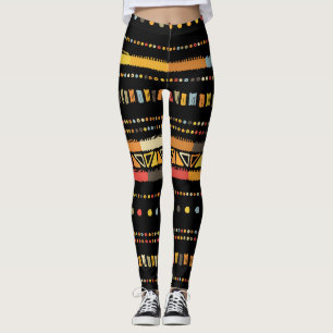 Helle Tribal Streifen Handgefertigte Muster Leggings