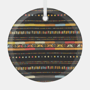 Helle Tribal Streifen Handgefertigte Muster Ornament Aus Glas