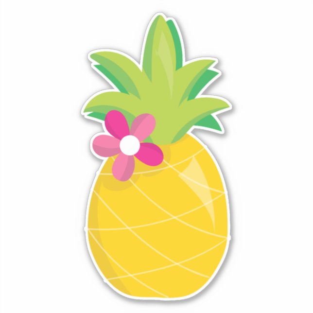 Helle tropische Ananas Aufkleber (Vorderseite)