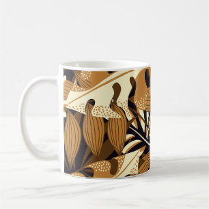 Helle tropische Blätter dunkles Muster Kaffeetasse