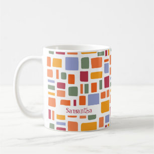 Helle tropische Farben Wonky Squares & Rectangle Kaffeetasse
