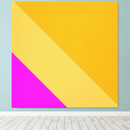 Helle tropische goldgelbe Rosa Streifen Leinwanddruck