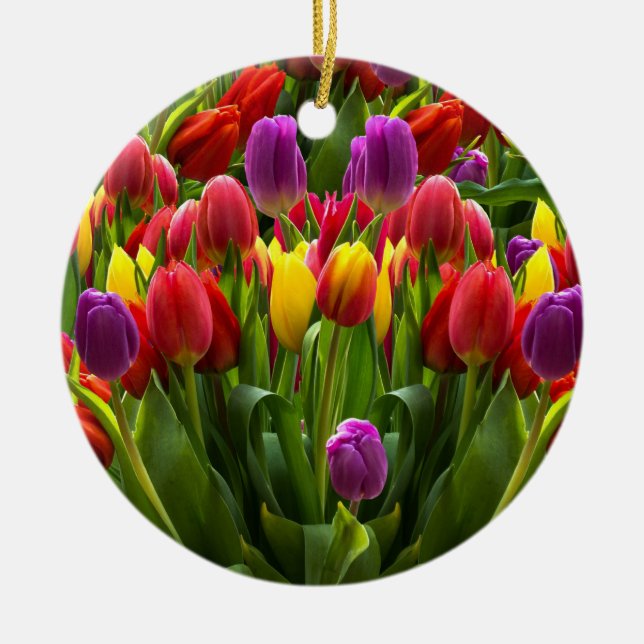 Helle Tulips Keramik Ornament (Vorne)