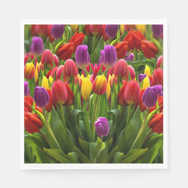 Helle Tulips Serviette (Vorderseite)