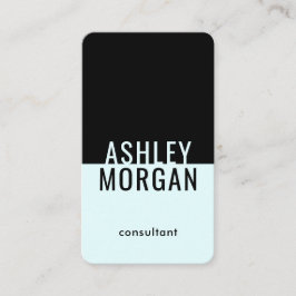 Helle Türkis-blaues Schwarz-moderne minimale Visitenkarte