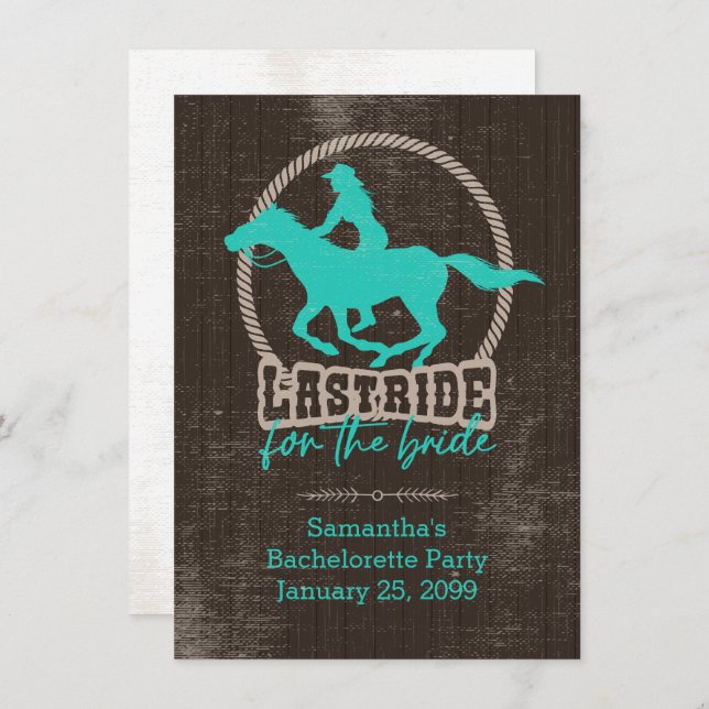 Helle türkisfarbene letzte Runde für die Einladung (Vorne/Hinten)