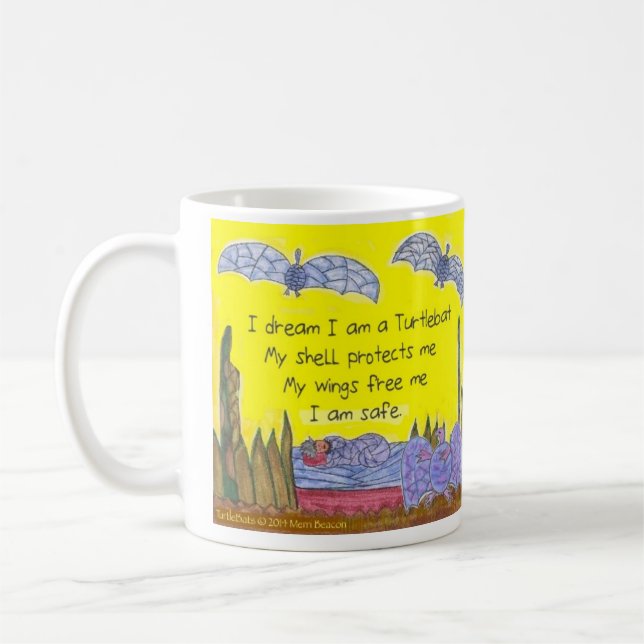Helle turtlebats Gedicht-Tasse Tasse (Links)