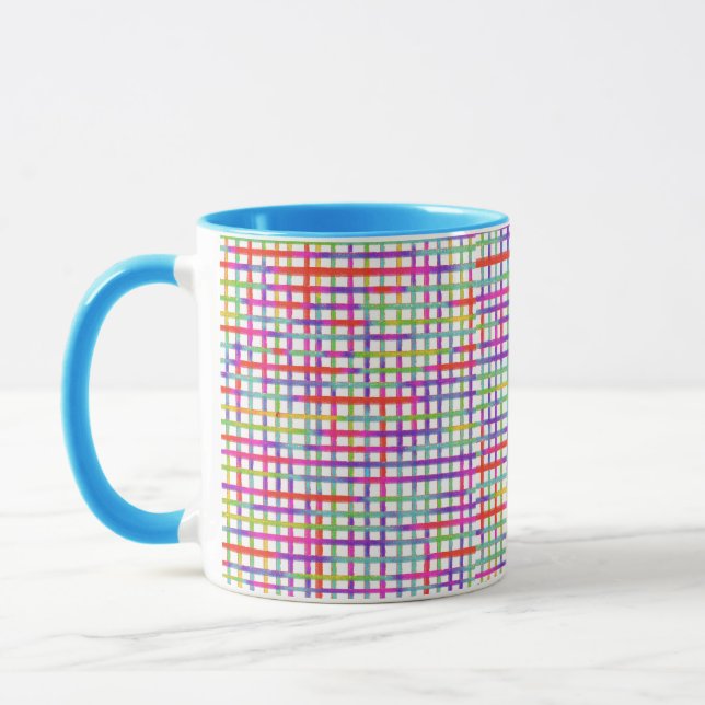 Helle und bunte blaue Henkeltasse Tasse (Links)