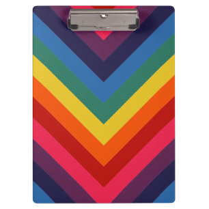Helle und bunte Chevron Retro-Regenbogen Klemmbrett