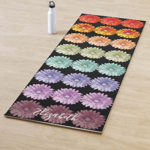 Helle und bunte Gänseblümchen Regenbogen Yogamatte