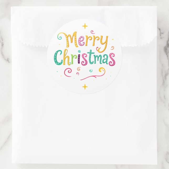 Helle und coole frohe Weihnachten Runder Aufkleber (Tasche)