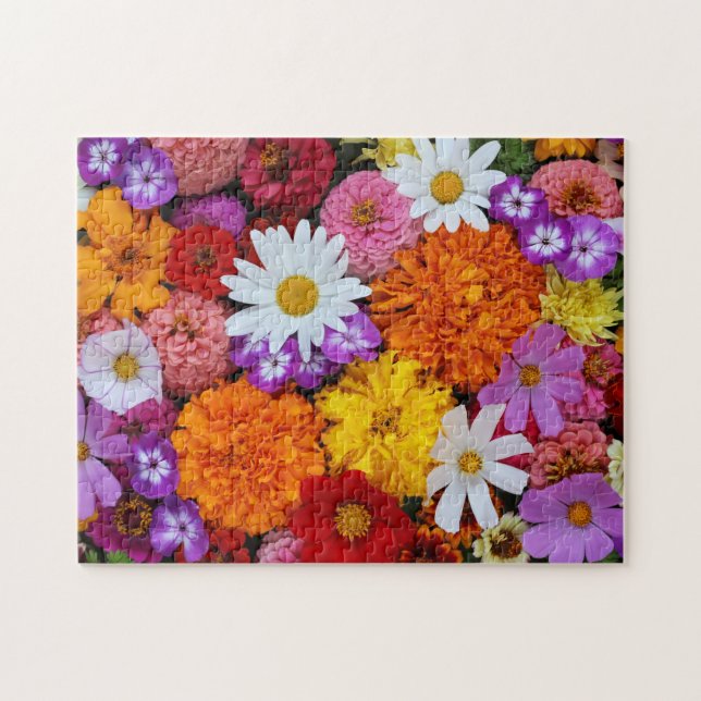 Helle und farbenfrohe Blume botanischer Blumen Puzzle (Horizontal)